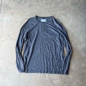 Reigning Champ Henley Grey shirt long sleeve Mens size L